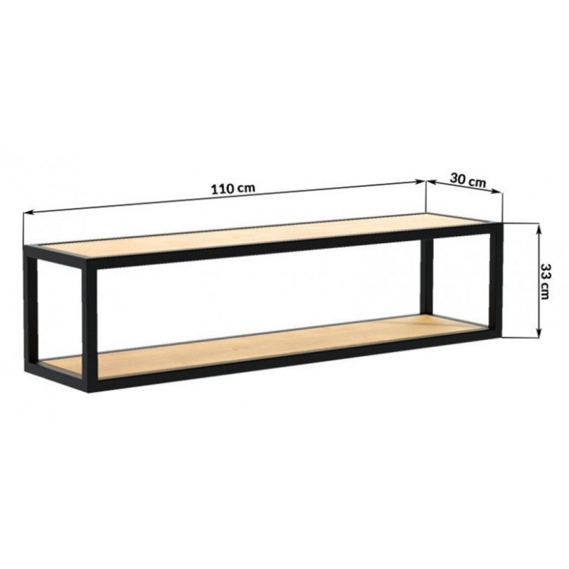 Навісна - настінна полиця у стилі Loft NS-1046 360x1100x300 мм Белый