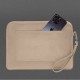 Шкіряний чохол для ноутбука на блискавці з кишенею та хлястиком на руку Світло-бежевий BlankNote