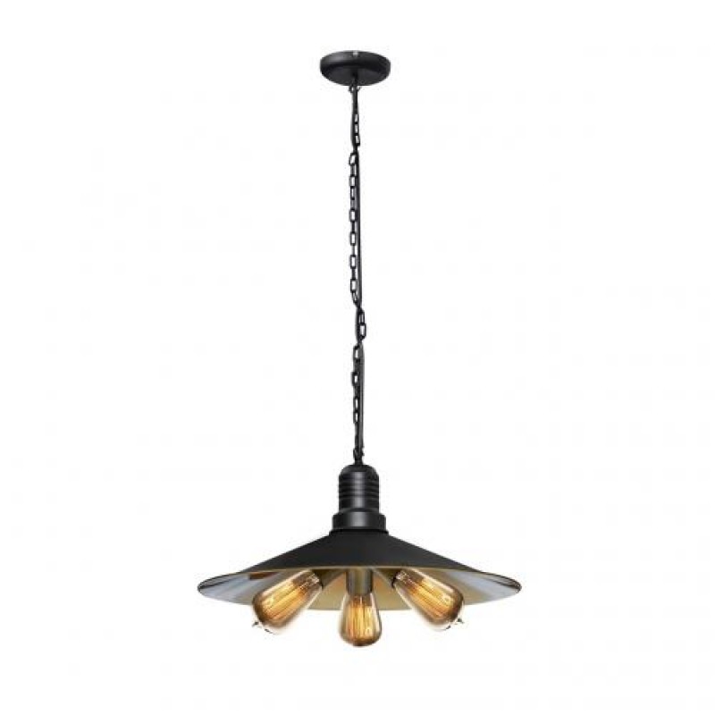 Світильник підвісний MSK Electric Brooklyn у стилі лофт на три лампи NL 4531 чорний +бронза всередині