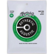 Струни для акустичної гітари Martin MA170S Marquis Silked 80/20 Bronze Acoustic Guitar Strings Extra Light 10/47