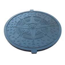 Кришка полімерпіщана каналізаційного люка Воюс УКРАЇНА 1 т 625 мм Чорна