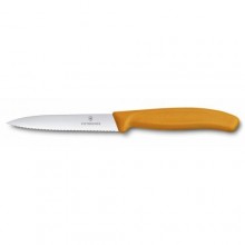 Кухонний ніж Victorinox SwissClassic для нарізки 100 мм серрейтор Помаранчевий (6.7736.L9)