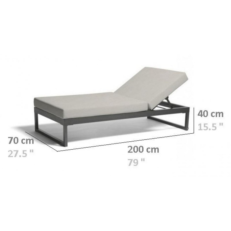 Пляжний шезлонг у стилі Loft NS-1409 430x2000x700 мм Черный