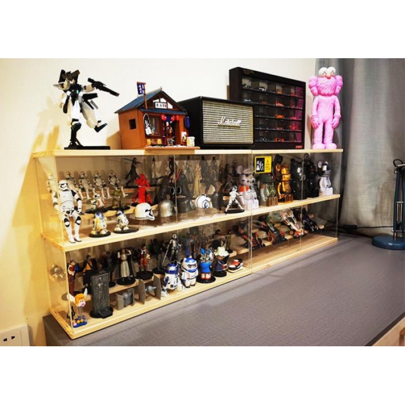 Бокс-вітрина з підсвічуванням для аксесуарів з дверцятами 600х180 Акрил 3 мм Бежевий (B600180L)