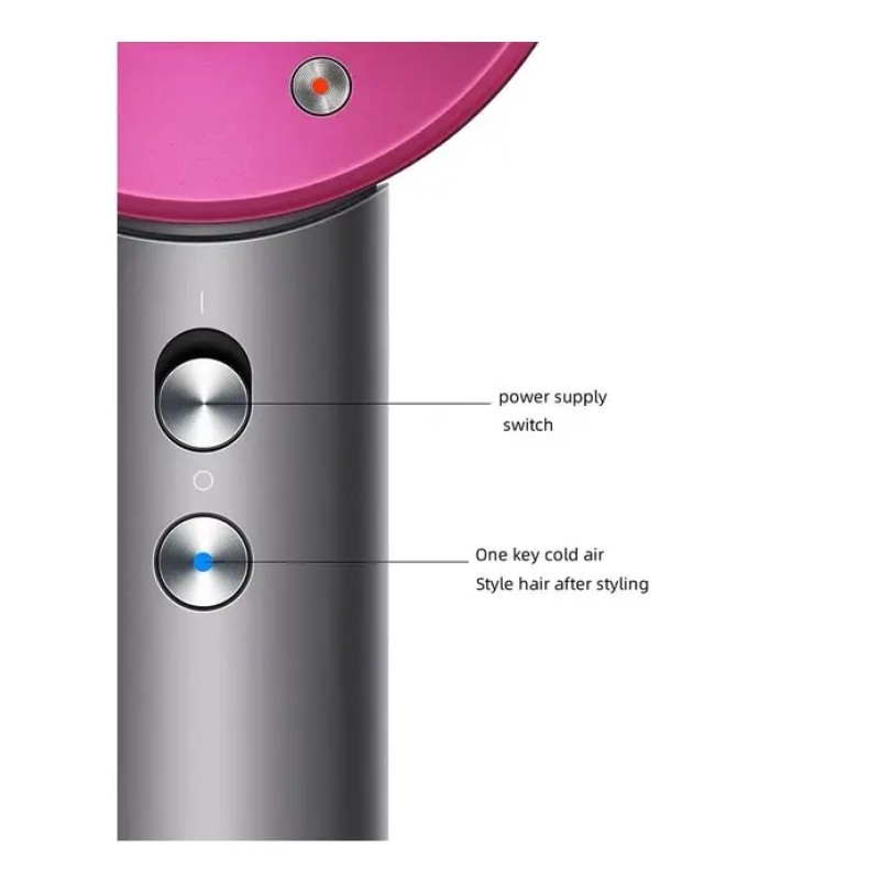 Фен стайлер для волосся Kemei 5 в 1 Supersonic Premium Magic Hair 1600 Вт 5 насадок Рожевий (HD07P)