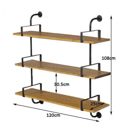 Полиці навісні з труб GoodsMetall у стилі LOFT 1080х1200х250 ПТ3