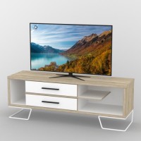 Тумба під телевізор Тиса Мебель ТВ-326 Дуб сонома Білий 55x44x150 см Тумба під телевізор Тиса Мебель ТВ-326 Дуб сонома Білий 55x44x150 см