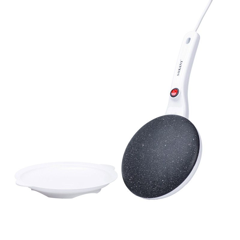 Млинниця електрична Sokany HY-901 діаметром 22 см з антипригарним покриттям білий (HY901W)