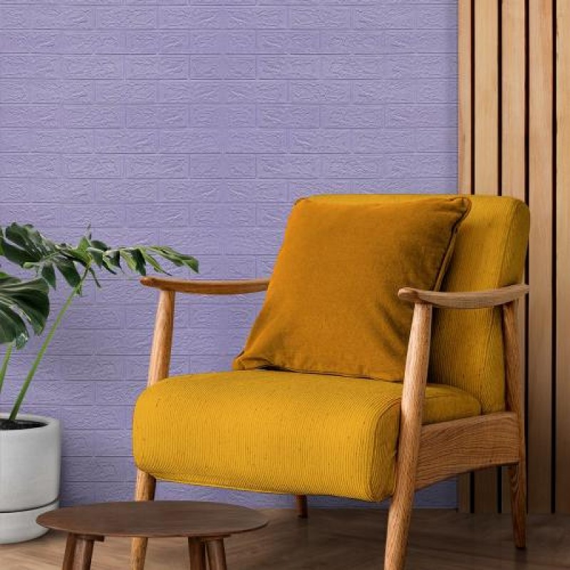 Самоклеюча декоративна 3D панель під світло-фіолетову цеглу в рулоні 20 м 3D Loft 20000x700x3мм