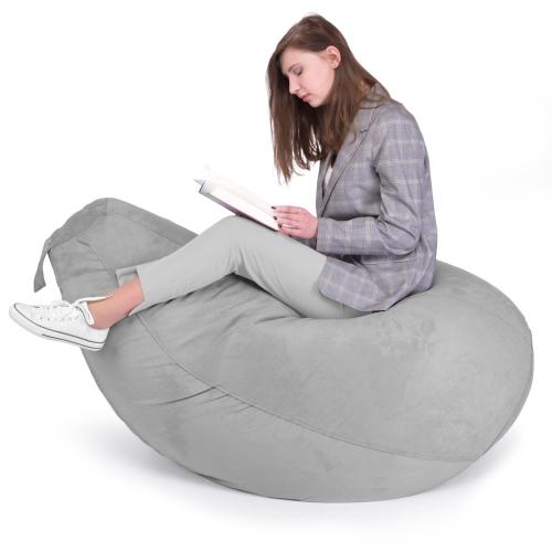 Крісло Мішок Груша Замша 150х100 Студія Комфорту Великий сірий