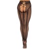 Панчохи Leg Avenue Crotchless Net Tights with Heart Backseam Black One Size