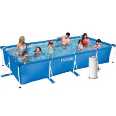 Каркасний басейн Intex 28273-5, 450 х 220 х 84 см (3 785 л/год, тент, підстилка)
