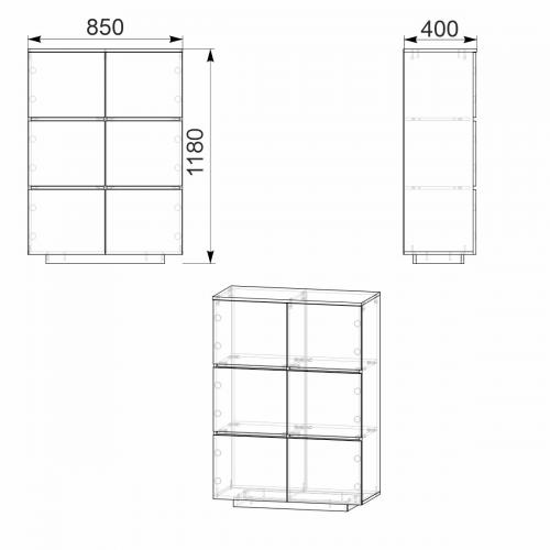 Комод МГ-5 Тумба-2 Компаніт Дуб сонома (85х40х118 см) Комод МГ-5 Тумба-2 Компаніт Дуб сонома (85х40х118 см)