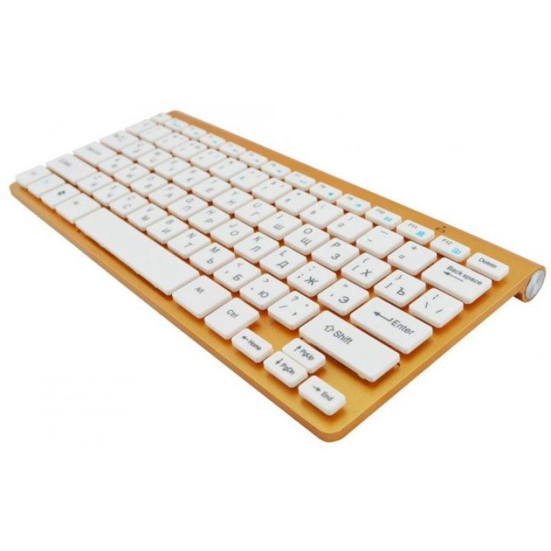 Комплект бездротової клавіатура та миша оптична UKC Wireless 0902 Золотиста