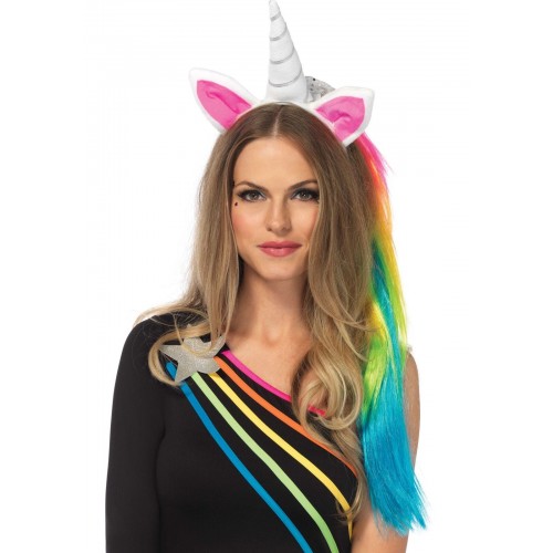 Обруч ріг єдинорога Leg Avenue Magical Unicorn Headband, з райдужною гривою в інтернет супермаркеті PbayMarket!