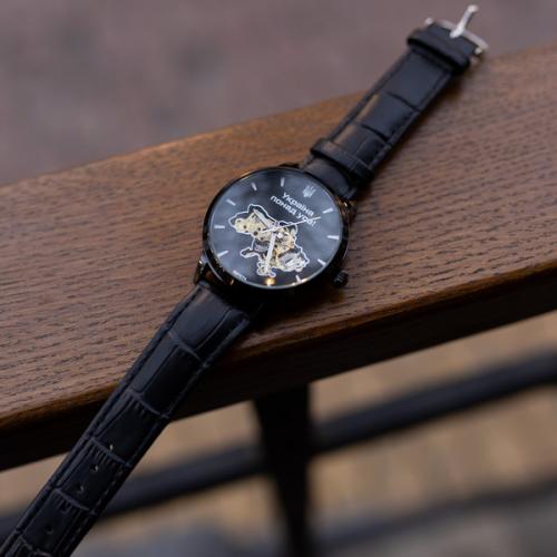 Наручний годинник чоловічий BESTA Skeleton UA Black Чорний (3121)