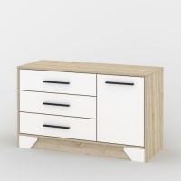 Комод Тиса Мебель 106 Дуб сонома Білий 67x40x112 см