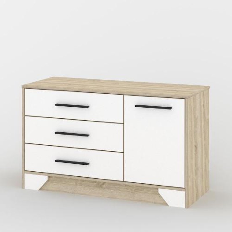 Комод Тиса Мебель 106 Дуб сонома Білий 67x40x112 см