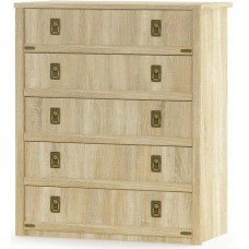 Комод для речей Меблі Сервіс Валенсія 5Ш дуб самоа