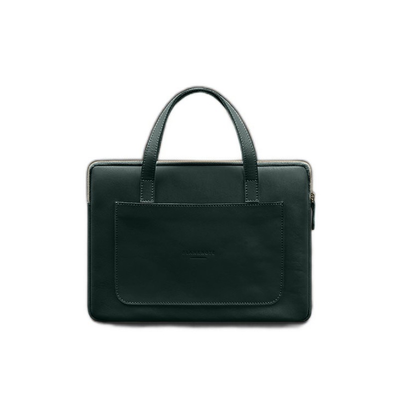 Шкіряний чохол з ручками для ноутбука 13 дюйм Зелений BlankNote