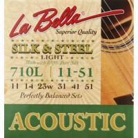 Струни для акустичної гітари La Bella 710L Silk and Steel Acoustic Guitar Strings Light 11/51 Струни для акустичної гітари La Bella 710L Silk and Steel Acoustic Guitar Strings Light 11/51