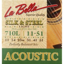 Струни для акустичної гітари La Bella 710L Silk and Steel Acoustic Guitar Strings Light 11/51