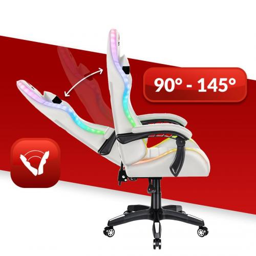 Комп'ютерне крісло Hell's HC-1003 LED RGB White