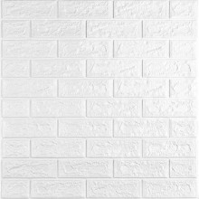 3D панель самоклеюча цегла Біла Матова 700х770х5мм (001-5M) Sticker Wall SW-00000587