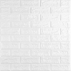 3D панель самоклеюча цегла Біла Матова 700х770х5мм (001-5M) Sticker Wall SW-00000587
