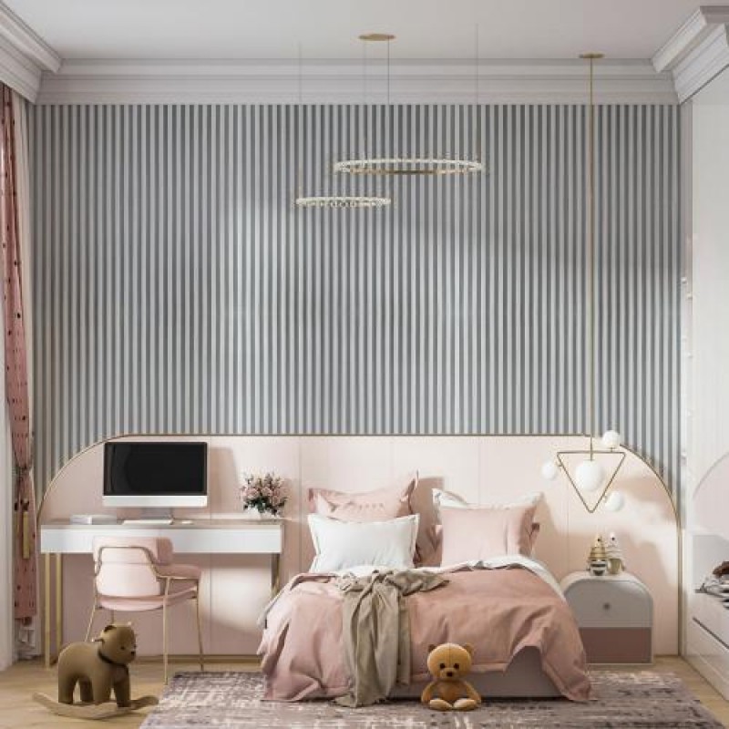 Панель-рейка Sticker Wall 665x665x5 мм Біло-сірий (D) SW-00002531