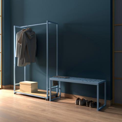 Рейл з поличкою на коліщатках GoodsMetall у стилі Лофт 1600х1100х370 ВШ41