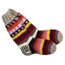 Шкарпетки теплі Тапа Kathmandu вовна яка M Різнокольорові візерунки (27261)