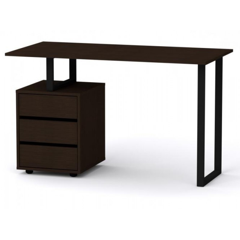 Стіл письмовий Компанит Лофт 2 120х60х72,8 см Венге темний