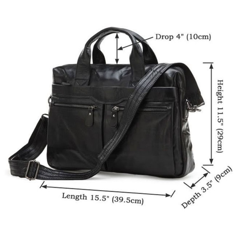 Сумка чоловіча Vintage 14054 для ноутбука та документів Чорна, Чорний