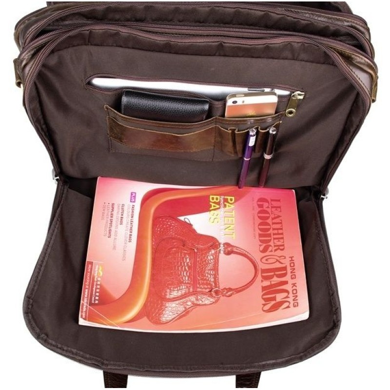 Сумка чоловіча Vintage 14247 для ноутбука з діагоналлю 15.6 дюйма Коричнева, Коричневий