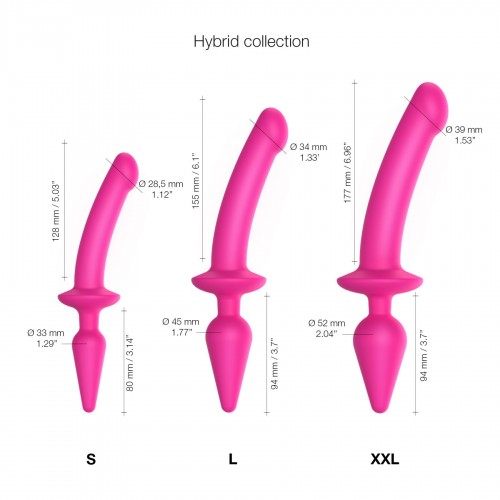 Анальна пробка з дилдо Strap-On-Me SWITCH PLUG-IN SEMI-REALISTIC DILDO FUCHSIA - L (м'ята упаковка) в інтернет супермаркеті PbayMarket!