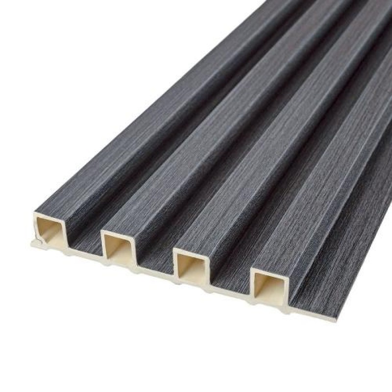 Декоративна стінова рейка Sticker Wall WPC Графіт 160x3000x23 мм (SW-00001529)