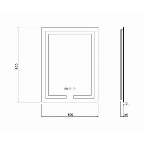 Дзеркало з підсвічуванням та антизапотіванням Qtap Mideya LED DC-F936 500*800 QT2078F936W в інтернет супермаркеті PbayMarket!