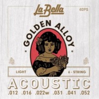 Струни для акустичної гітари La Bella 40PS 80/20 Golden Alloy Acoustic Guitar Strings Light 12/52 Струни для акустичної гітари La Bella 40PS 80/20 Golden Alloy Acoustic Guitar Strings Light 12/52