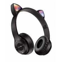 Навушники UKC Bluetooth з вушками та підсвічуванням Cat Miu Star P47 Чорні