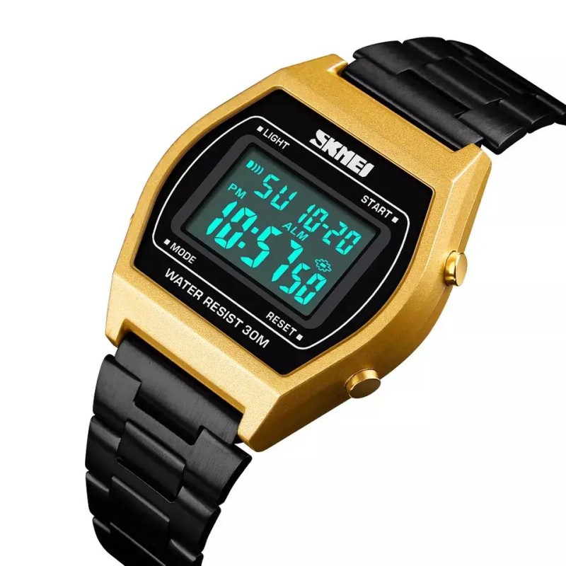 Наручний електронний ретро-годинник Skmei 1328 Золотистий