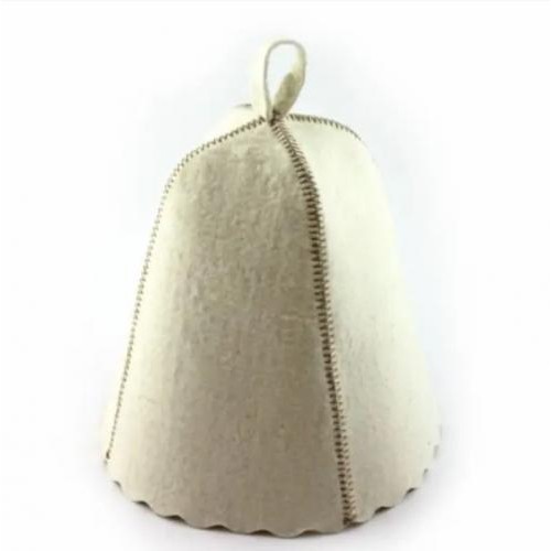 Шапка для лазні та сауни без вишивки повсть PRO One size Світло-сірий