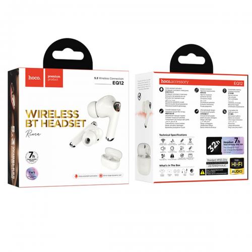 Навушники Hoco EQ12 Rima true wireless BT headset Milky White