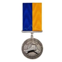Медаль за Волонтерську діяльність з посвідченням в футлярі Mine 32 мм Сріблястий (hub_beca1a)