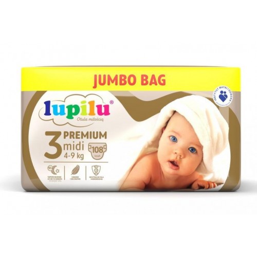 Підгузники Lupilu Premium JUMBO BAG Midi 3 4-9 кг 108 шт в інтернет супермаркеті PbayMarket!