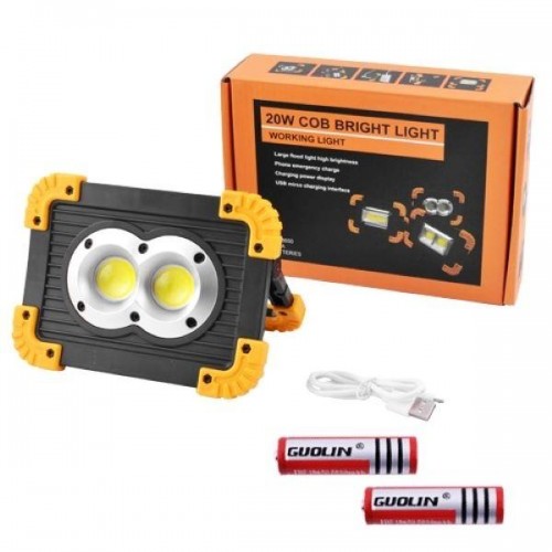 Прожектор світлодіодний No Brand Bright Light L802-20W-2COB+1W ЗУ micro USB 2x18650/3xAA Power Bank