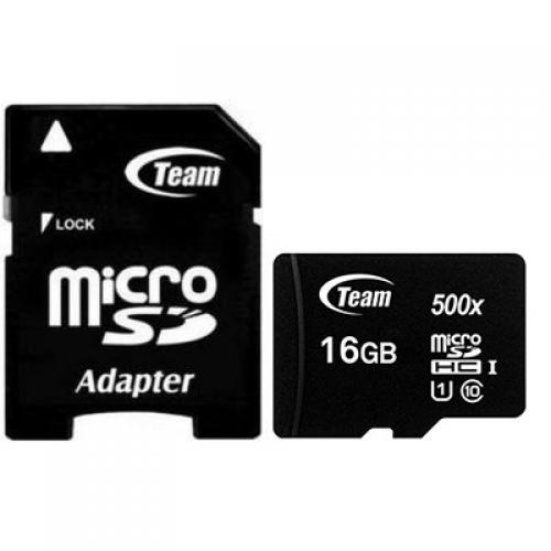 Карта пам'яті MicroSDHC 16GB UHS-I Class 10 Team Black + SD-adapter (TUSDH16GCL10U03) в інтернет супермаркеті PbayMarket!