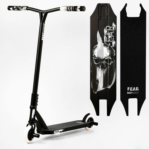 Самокат трюковий Best Scooter FEAR SCS система пеги алюмінієвий диск та дека колеса PU 100 кг Black and grey (112899) Самокат трюковий Best Scooter FEAR SCS система пеги алюмінієвий диск та дека колеса PU 100 кг Black and grey (112899)