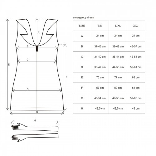 Еротичний костюм медсестри Obsessive Emergency dress S/M, white, сукня, стринги, рукавички, чепчик, в інтернет супермаркеті PbayMarket!