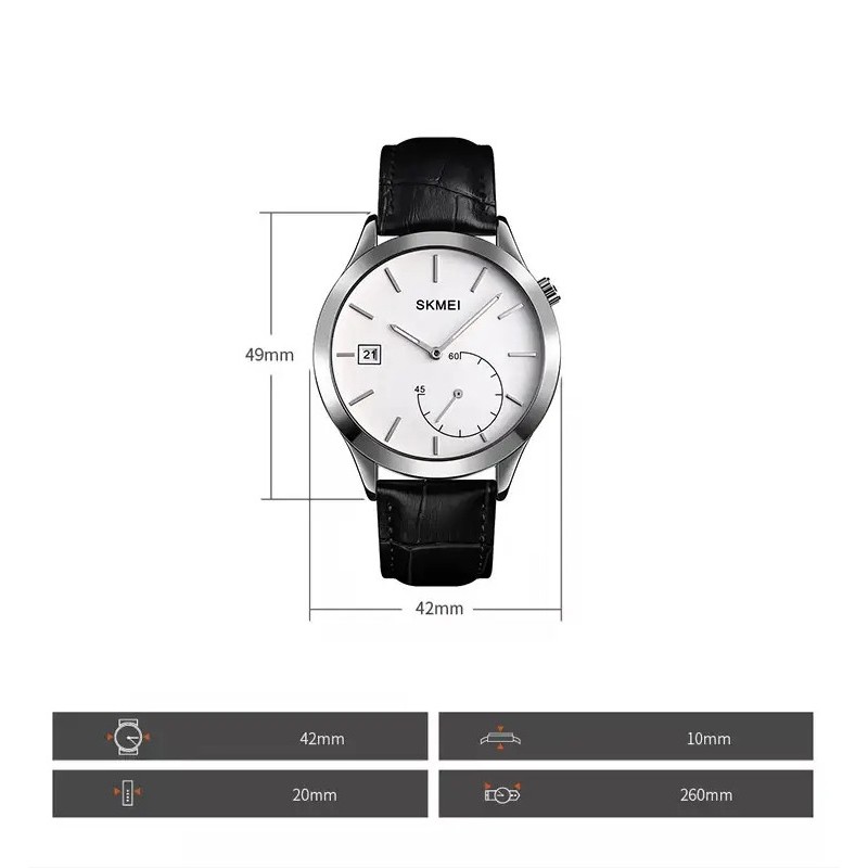 Чоловічий кварцовий годинник Skmei 1581 Prestige Чорний